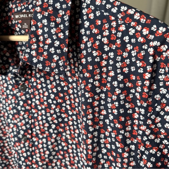 Michael Kors Men’s S/S Blue/white/orange Slim Fit Floral Button Up Size XL - Picture 6 of 10